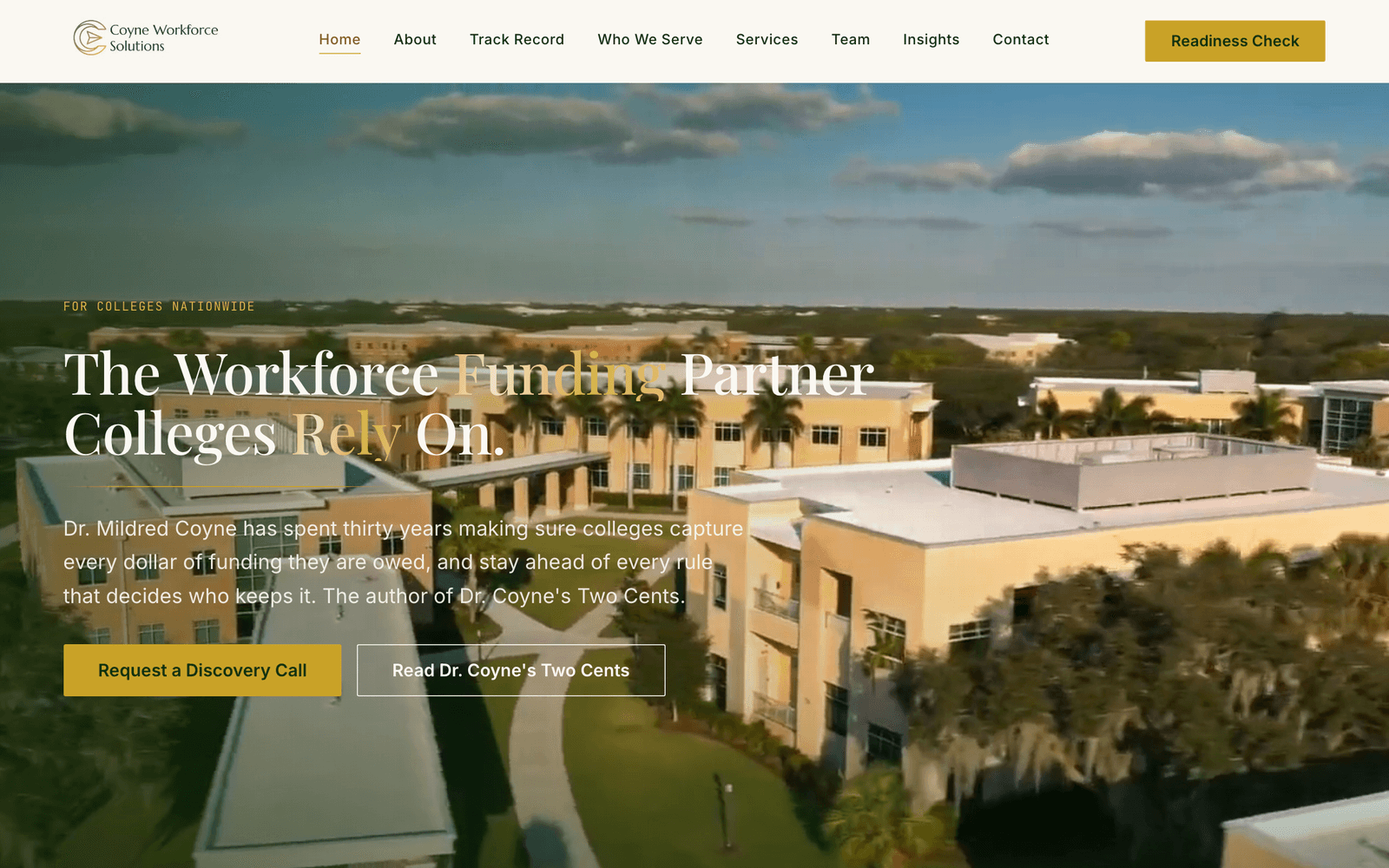 Coyne Workforce Solutions homepage with cinematic hero video